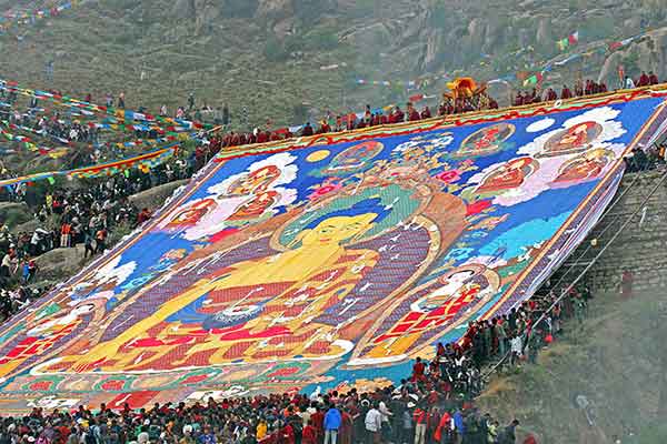 Buddha Unveiling Ceremony at Drepung Monastery during Shoton Festival